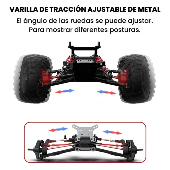 Camioneta Control Remoto 4x4 Waterproof 1:10 ToySky 46km/h - Imagen 6